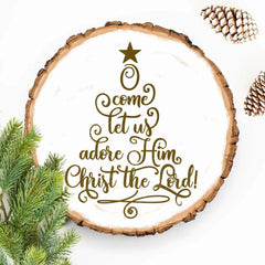 O Come Let Us Adore Him Christmas Tree Svg Png Dxf Eps Svg Dxf Png Cutting File