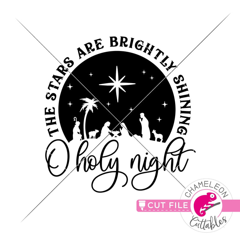 O Holy Night Nativity Scene svg png dxf eps jpeg SVG DXF PNG Cutting File