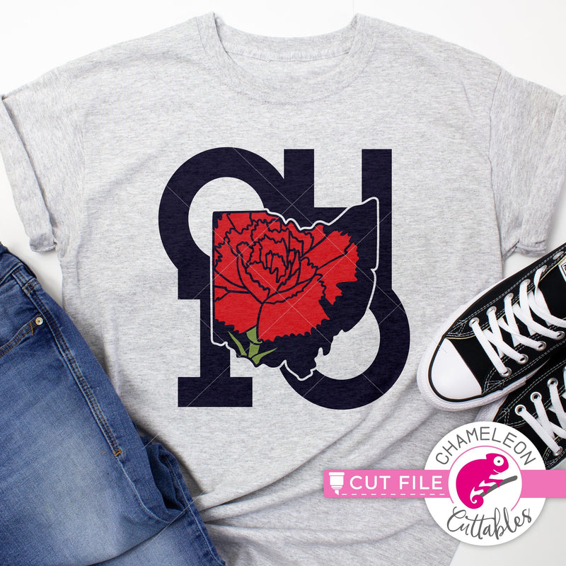 Ohio state flower carnation layered svg png dxf eps jpeg SVG DXF PNG Cutting File