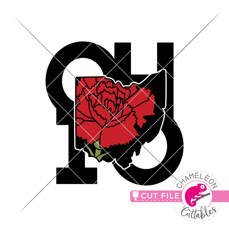 Ohio state flower carnation layered svg png dxf eps jpeg SVG DXF PNG Cutting File
