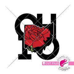 Ohio state flower carnation layered svg png dxf eps jpeg SVG DXF PNG Cutting File