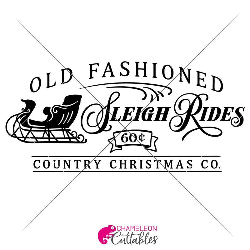 Old Fashioned Sleigh Rides Horizontal Svg Png Dxf Eps Svg Dxf Png Cutting File