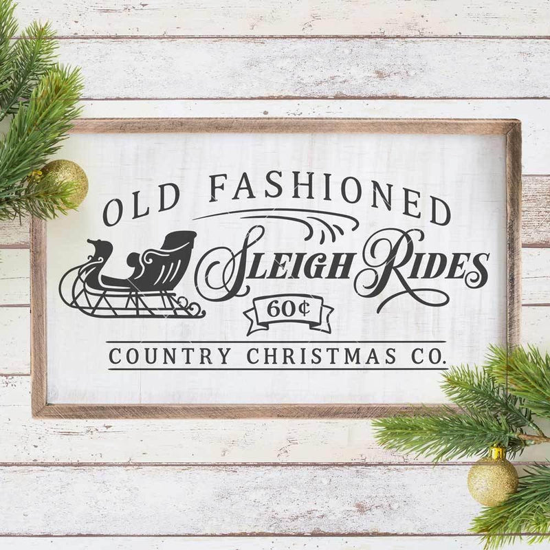 Old Fashioned Sleigh Rides Horizontal Svg Png Dxf Eps Svg Dxf Png Cutting File