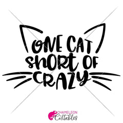 One Cat Short Of Crazy Svg Png Dxf Eps Svg Dxf Png Cutting File