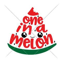 One In A Melon Watermelon Slice With Cute Face Svg Png Dxf Eps Svg Dxf Png Cutting File