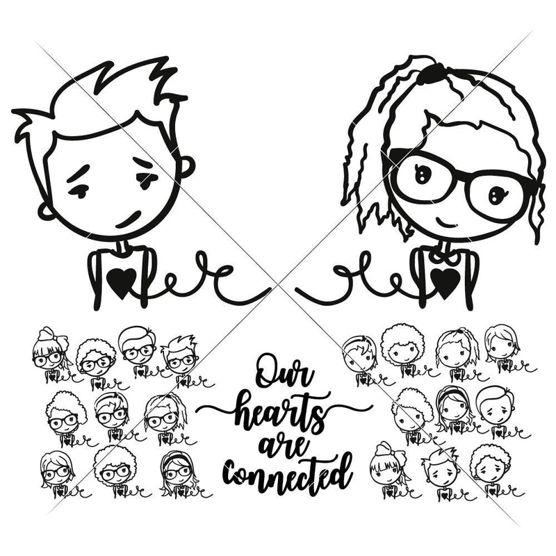 Our Hearts Are Connected For Friendship Mugs Svg Png Dxf Svg Dxf Png Cutting File