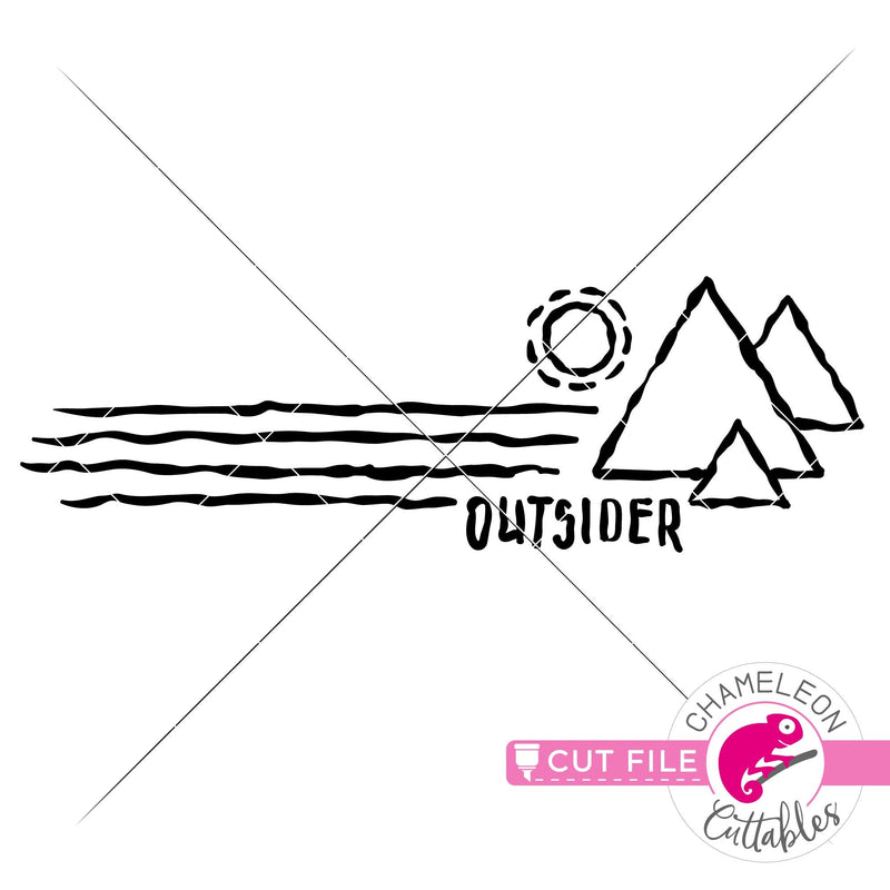 Outsider mountain ocean woods outdoor svg png dxf eps jpeg SVG DXF PNG Cutting File