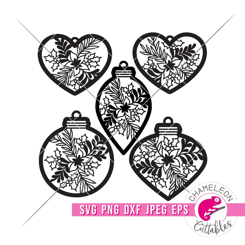 Oversized Christmas Ornament Wall Art Files Laser svg png dxf eps jpeg SVG DXF PNG Cutting File