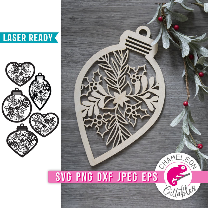 Oversized Christmas Ornament Wall Art Files Laser svg png dxf eps jpeg SVG DXF PNG Cutting File
