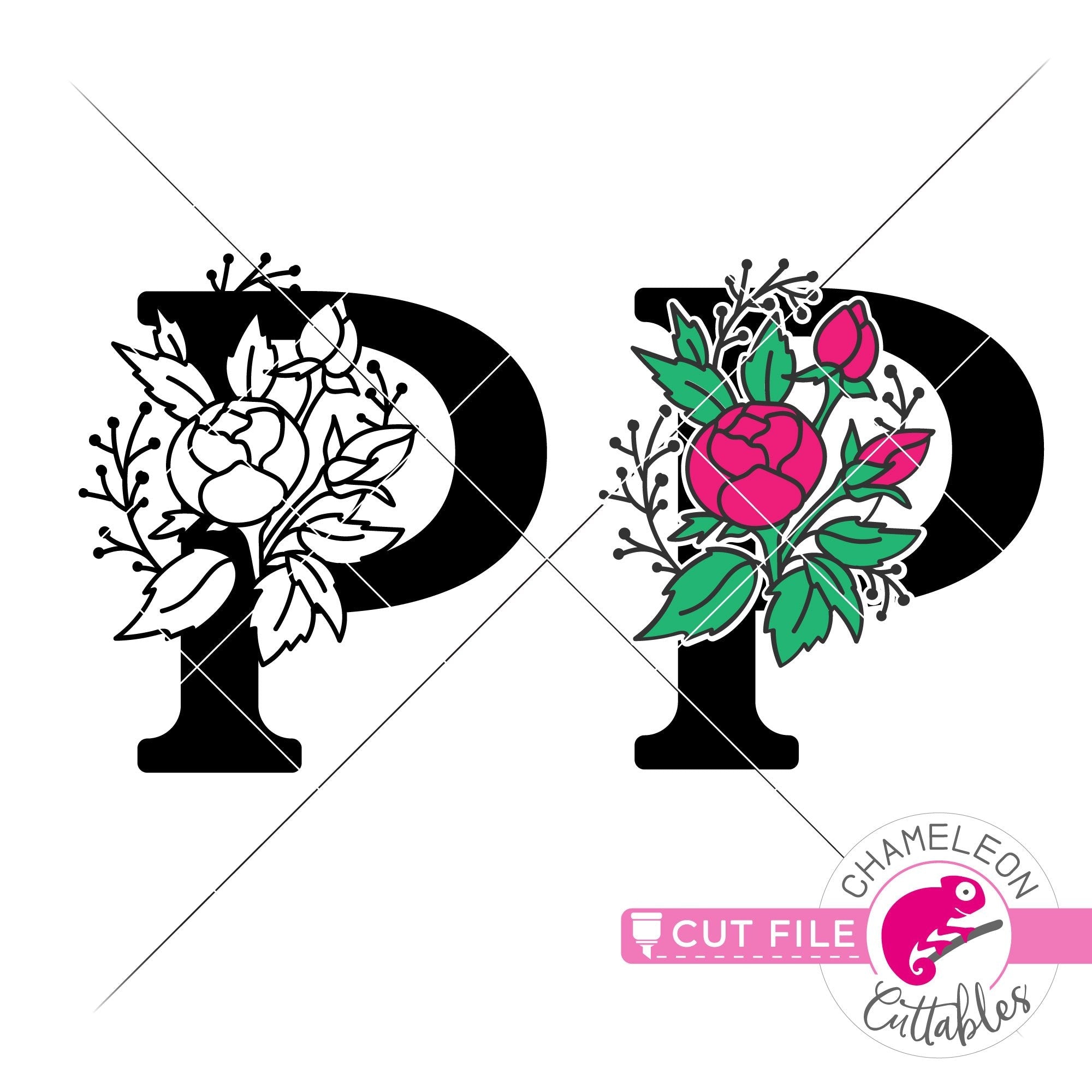 Rose Monogram SVG Alphabet Floral Monogram Svg Font Alphabet 