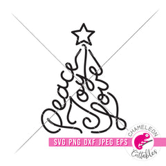 Peace Joy Love Christmas Tree svg png dxf eps jpeg