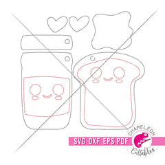 Peanut Butter Jelly Keychains for Laser cutter svg dxf eps pdf SVG DXF PNG Cutting File