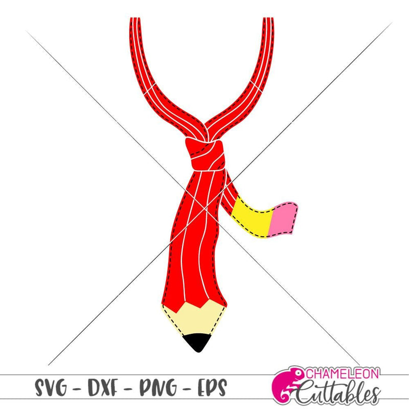 Pencil Tie for School Teacher svg png dxf eps SVG DXF PNG Cutting File
