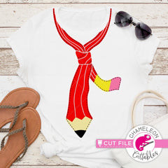Pencil Tie for School Teacher svg png dxf eps SVG DXF PNG Cutting File