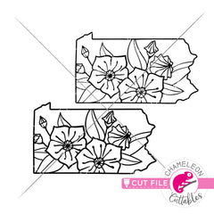 Pennsylvania state flower mountain laurel outline svg png dxf eps jpeg SVG DXF PNG Cutting File