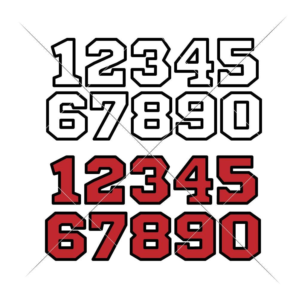 Jersey Numbers Svg Sport Numbers SVG Sport Numbers Cricut 