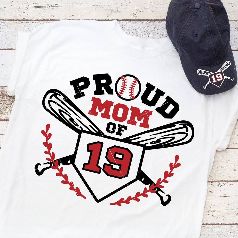 Proud Baseball Mom jersey number svg png dxf eps Chameleon