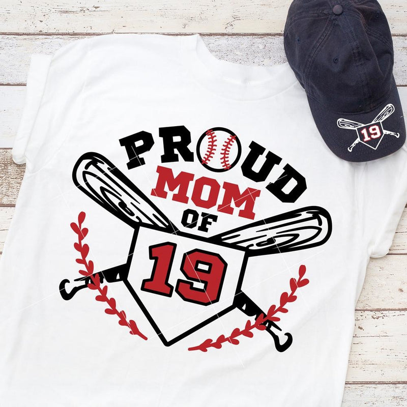 Proud Baseball Mom jersey number svg png dxf eps SVG DXF PNG Cutting File