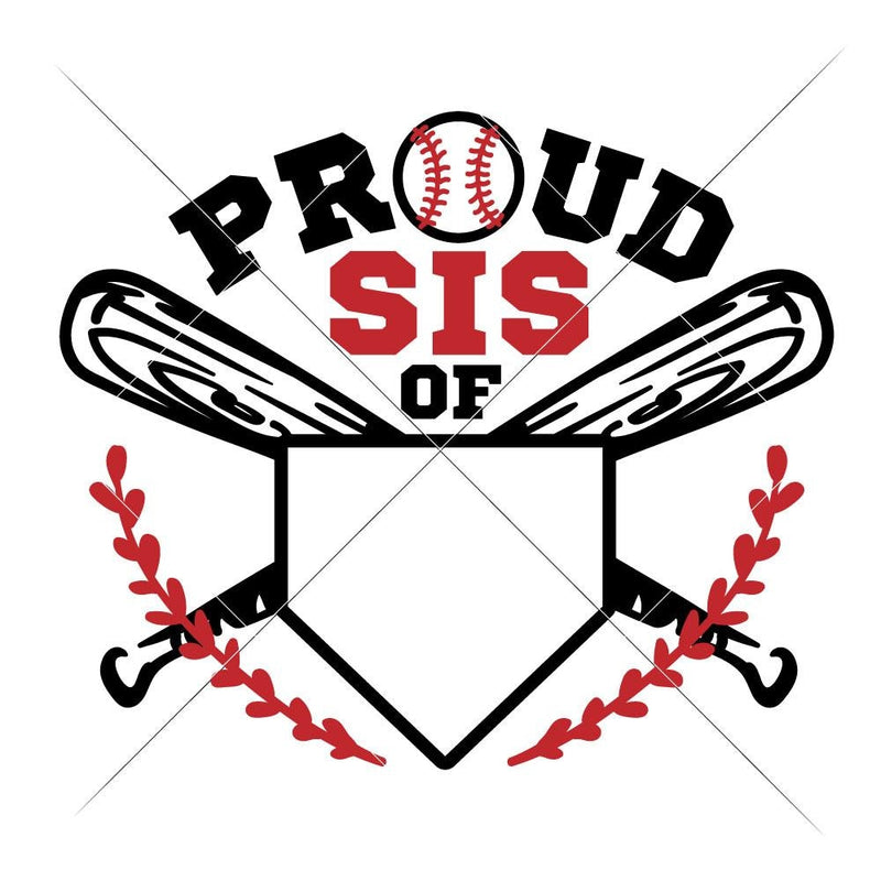 Proud Baseball Sister jersey number svg png dxf eps SVG DXF PNG Cutting File