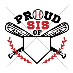 Proud Baseball Sister jersey number svg png dxf eps SVG DXF PNG Cutting File