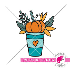 Pumpkin Spice Latte layered Fall svg png dxf eps jpeg SVG DXF PNG Cutting File