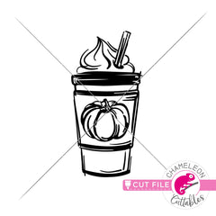 Pumpkin Spice Latte sketch svg png dxf eps jpeg SVG DXF PNG Cutting File