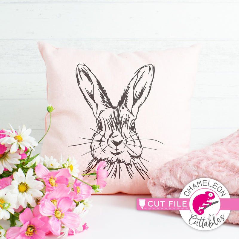 Rabbit sketch drawing Easter bunny svg png dxf eps jpeg SVG DXF PNG Cutting File