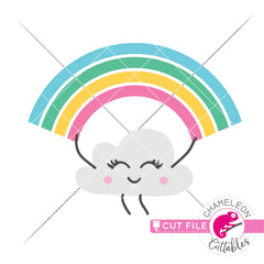 Rainbow with cute cloud svg png dxf eps jpeg SVG DXF PNG Cutting File