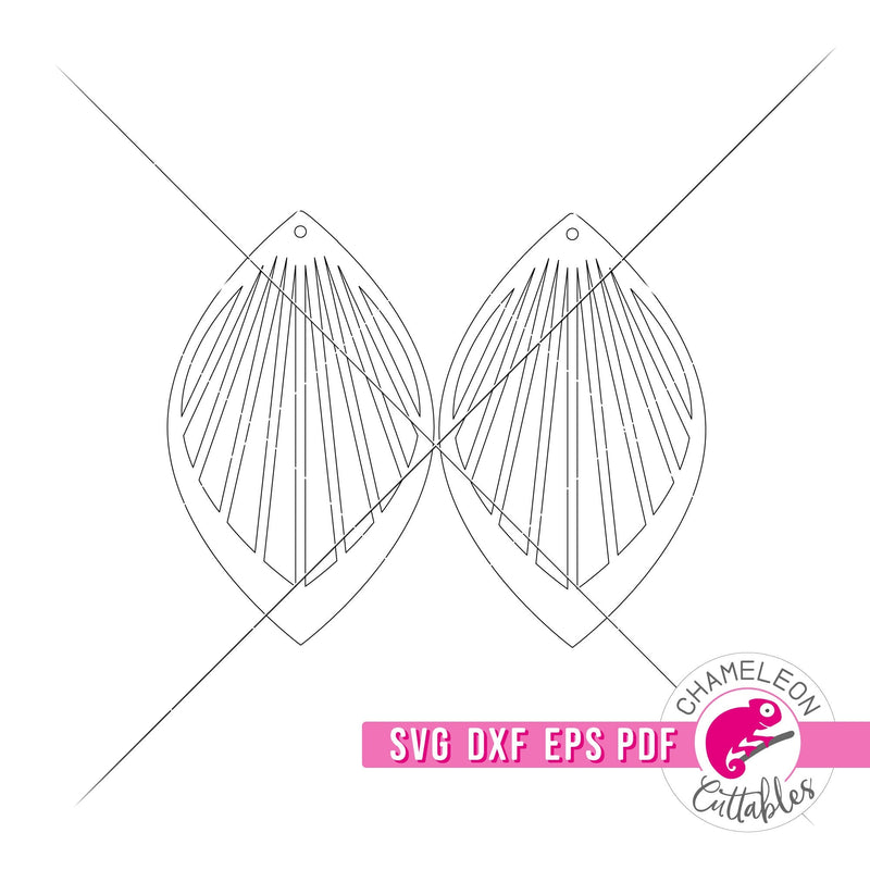 Ray Earrings for Laser cutter svg dxf eps pdf SVG DXF PNG Cutting File