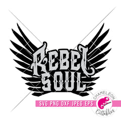 Rebel Soul Retro Vintage Rock svg png dxf eps jpeg SVG DXF PNG Cutting File