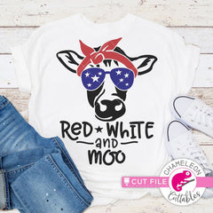 Red White And Moo Svg Png Dxf Eps Svg Dxf Png Cutting File