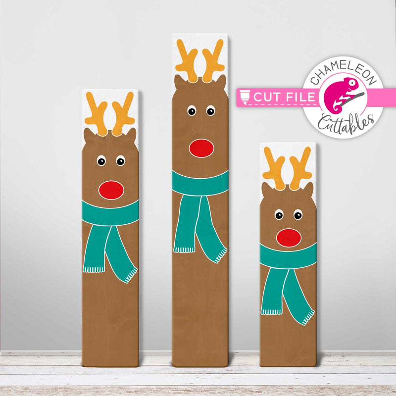 Reindeer Christmas porch sign vertical svg png dxf SVG DXF PNG Cutting File