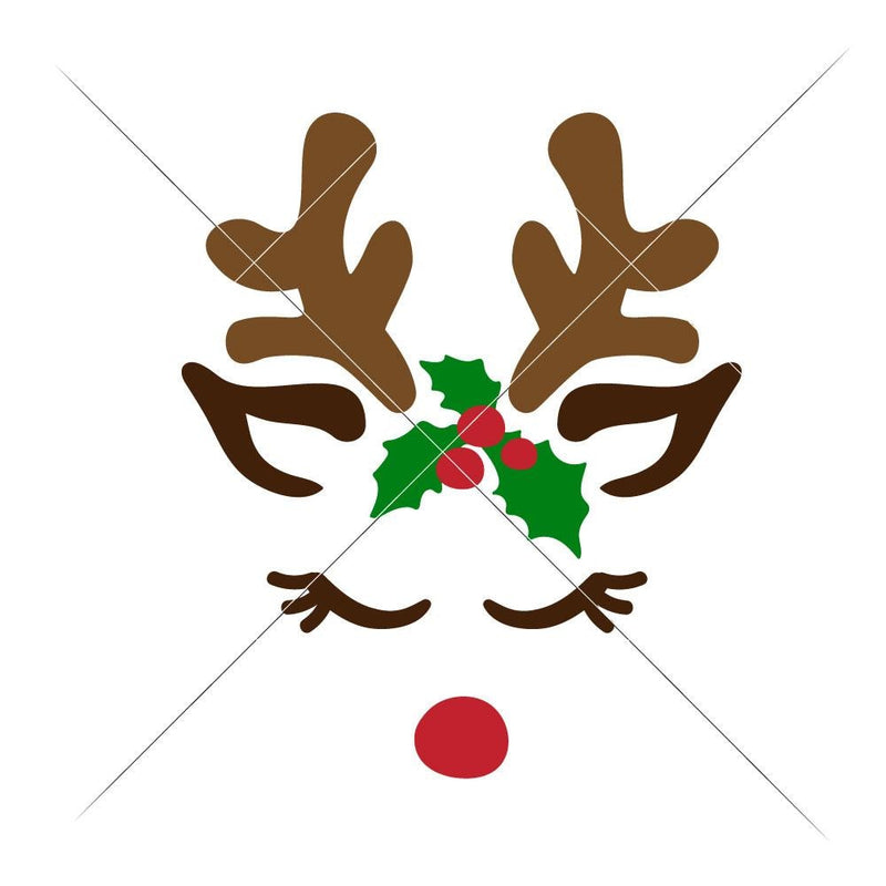 Reindeer Face Girl Svg Png Dxf Eps Svg Dxf Png Cutting File