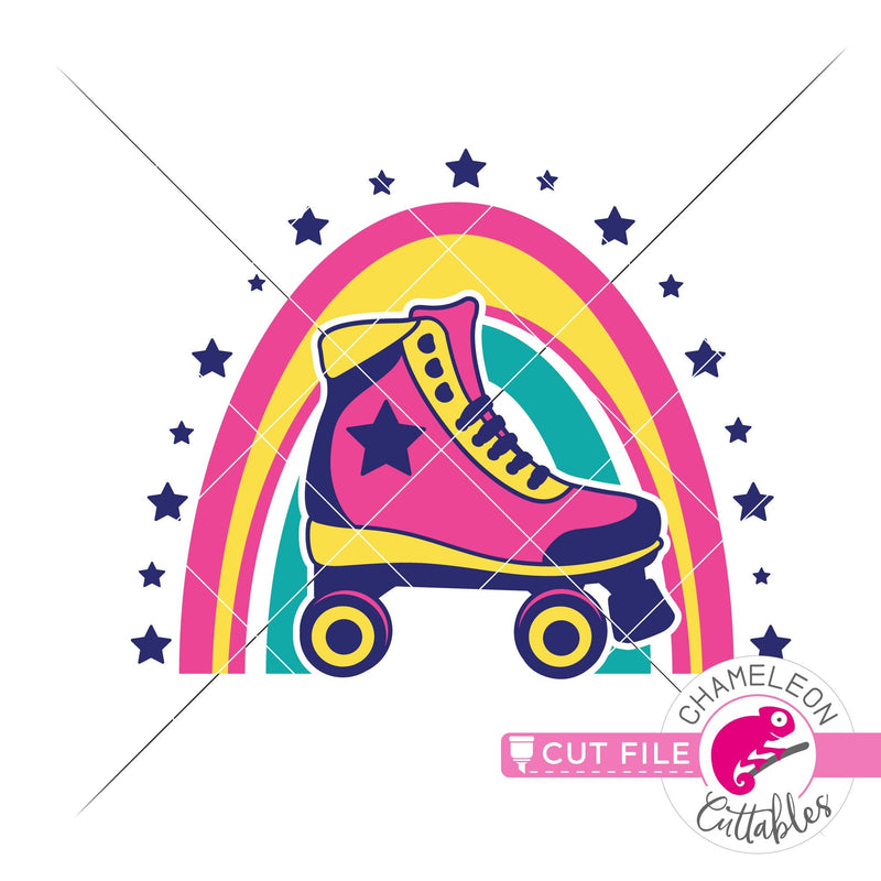 Roller Skates Rainbow retro svg png dxf eps jpeg SVG DXF PNG Cutting File