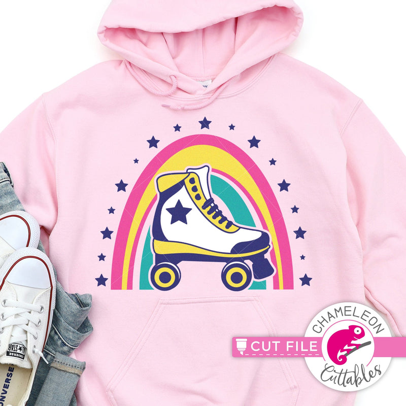 Roller Skates Rainbow retro svg png dxf eps jpeg SVG DXF PNG Cutting File