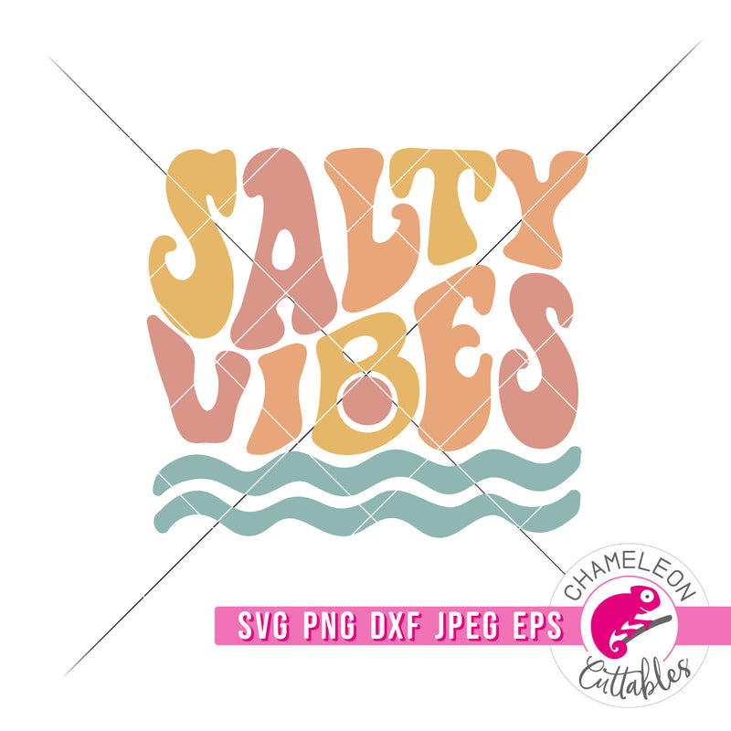 Salty Vibes Retro Summer Beach Ocean svg png dxf eps jpeg