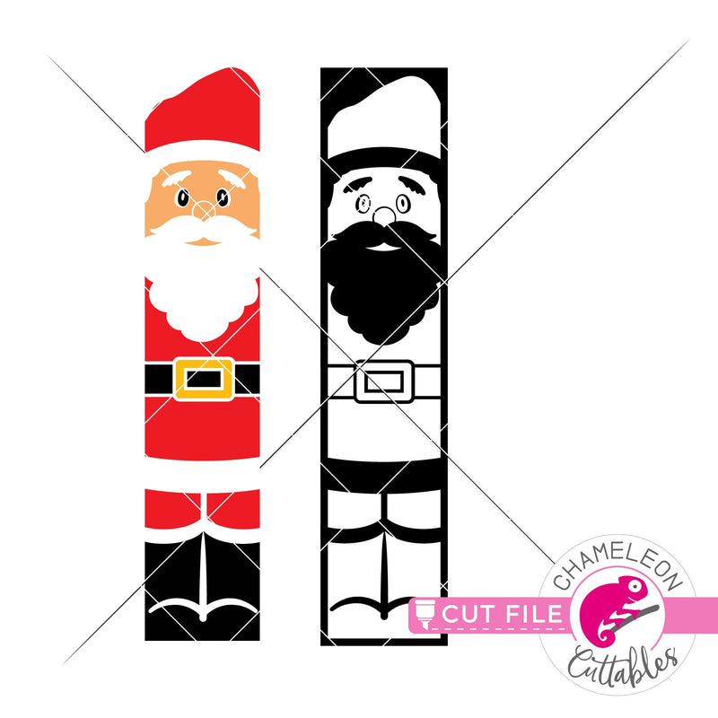 Santa Christmas porch sign vertical svg png dxf SVG DXF PNG Cutting File