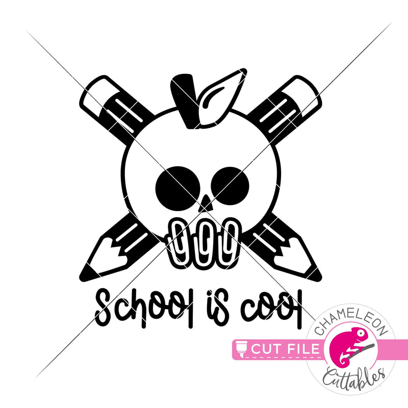 School is cool Apple skull with pencils svg png dxf eps jpeg SVG DXF PNG Cutting File