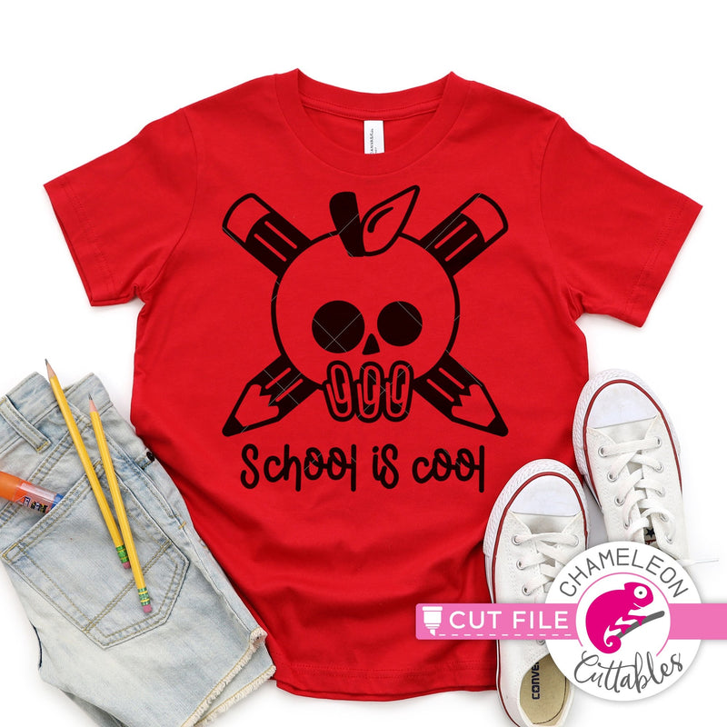 School is cool Apple skull with pencils svg png dxf eps jpeg SVG DXF PNG Cutting File
