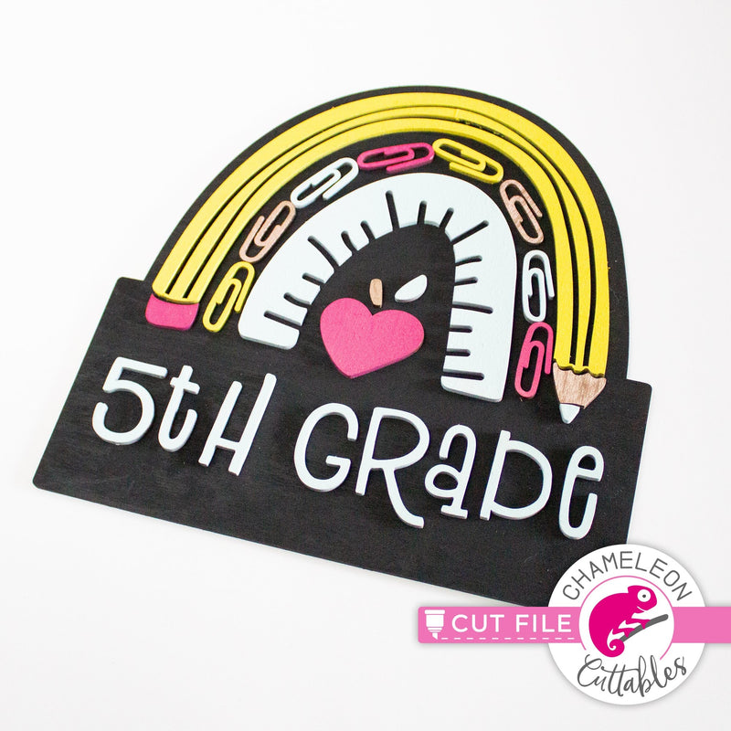 School rainbow teacher sign SVG png dxf eps jpeg SVG DXF PNG Cutting File
