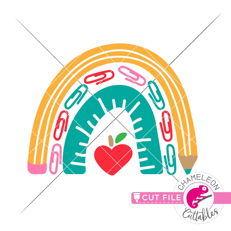 School supply rainbow for teacher layered svg png dxf eps jpeg SVG DXF PNG Cutting File
