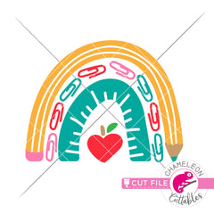 School supply rainbow for teacher layered svg png dxf eps jpeg SVG DXF PNG Cutting File