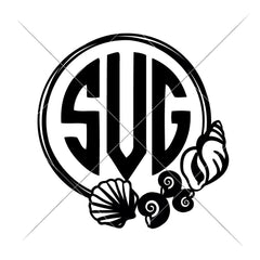 Sea Shells Circle For Monogram Svg Png Dxf Eps Svg Dxf Png Cutting File