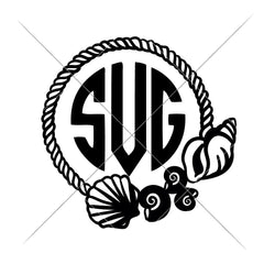 Sea Shells With Rope For Monogram Svg Png Dxf Eps Svg Dxf Png Cutting File