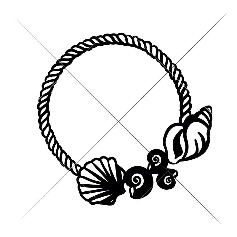 Sea Shells With Rope For Monogram Svg Png Dxf Eps Svg Dxf Png Cutting File
