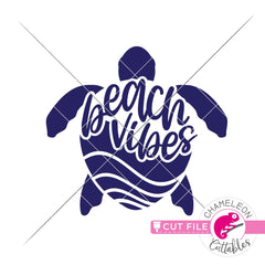 Sea Turtle Beach Vibes svg png dxf eps jpeg SVG DXF PNG Cutting File