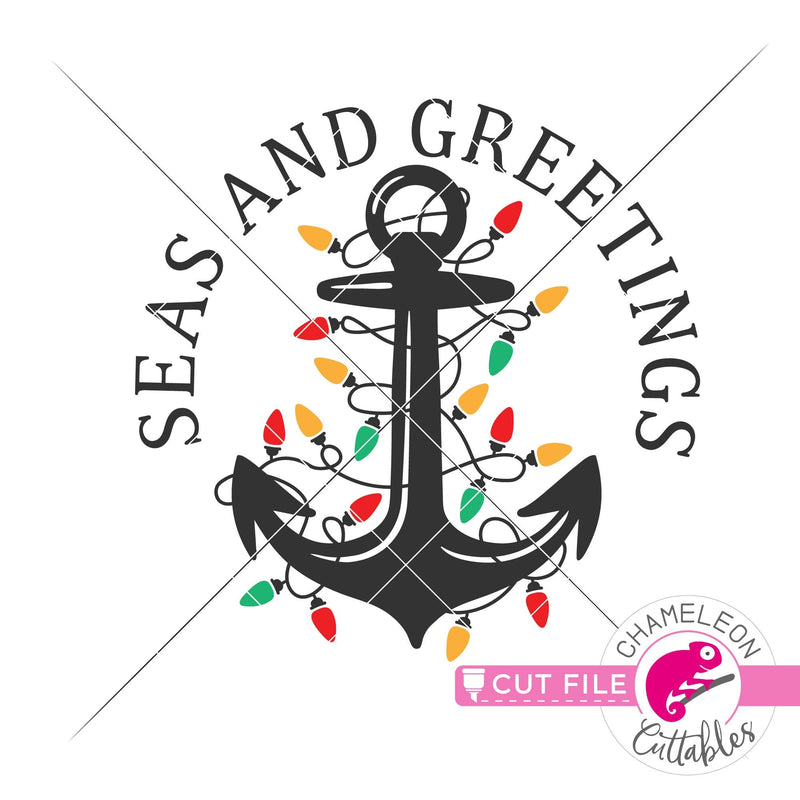 Seas and Greetings Christmas beach svg png dxf eps jpeg SVG DXF PNG Cutting File