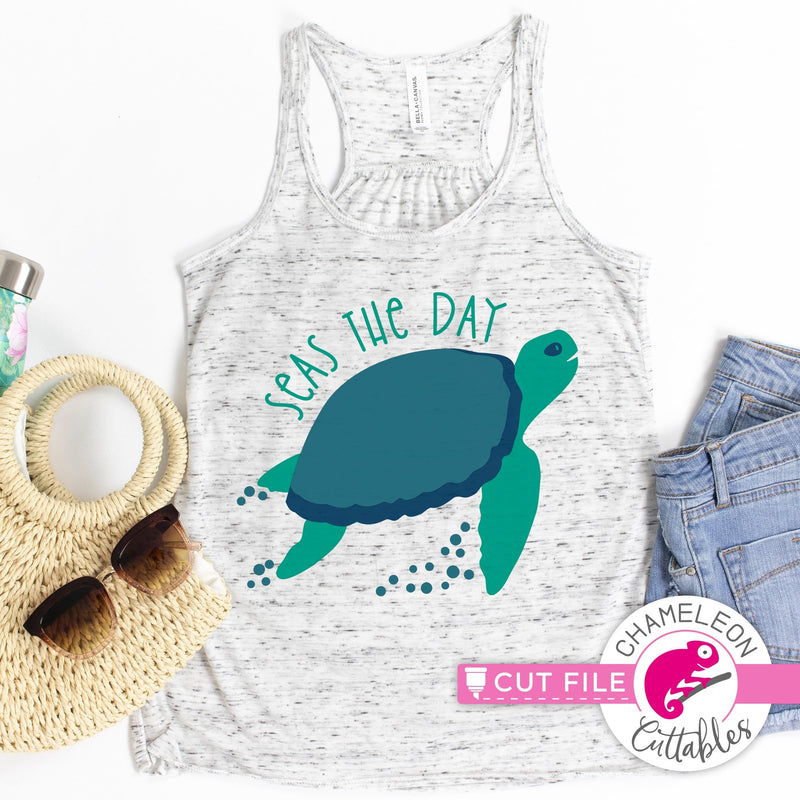 Seas the Day Sea Turtle svg png dxf eps jpeg SVG DXF PNG Cutting File