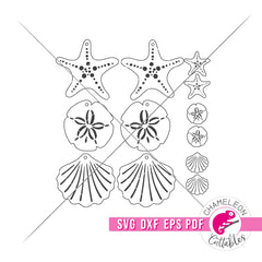 Seashell Beach Earrings for Laser cutter svg dxf eps pdf SVG DXF PNG Cutting File