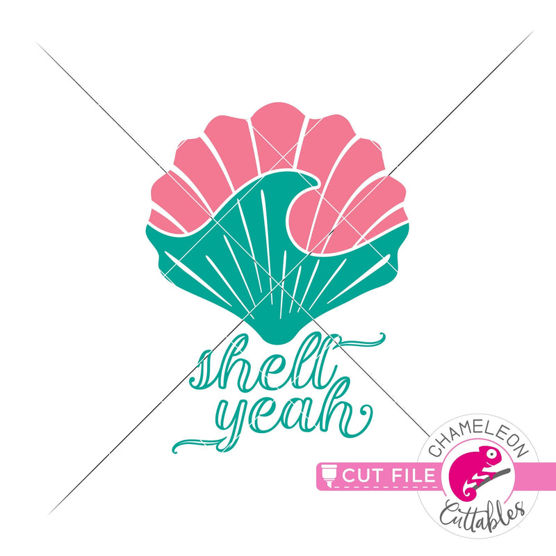 Sea Shells Circle for Monogram svg png dxf eps Chameleon Cuttables LLC